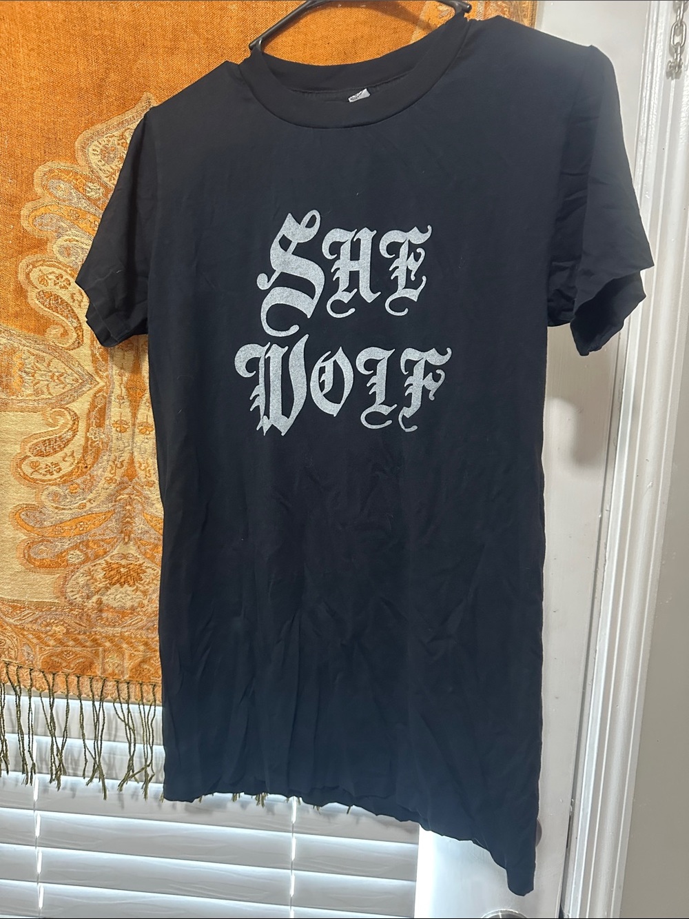 Black Graphic Short-Sleeve Men's T-Shirt - 'SHE WOLF' Print by Local Boogeyman